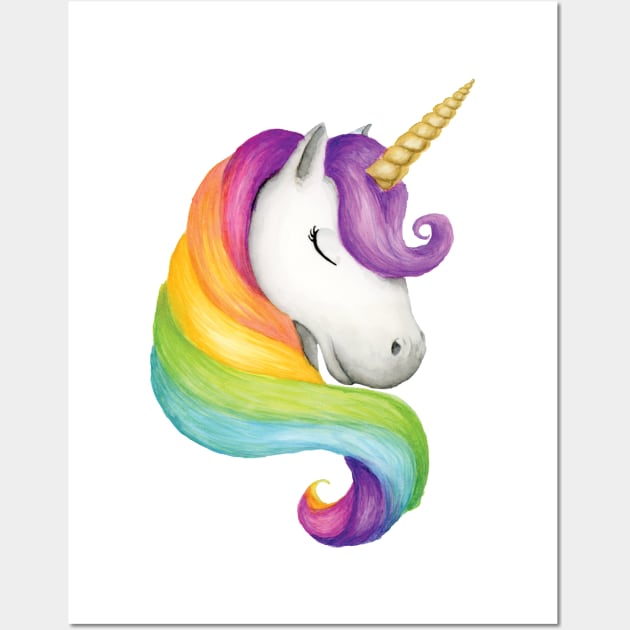 Rainbow Unicorn Wall Art by SabinasArts